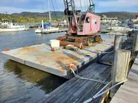1990  24'  x 40' x 4' Sectional Barge w/ Crane